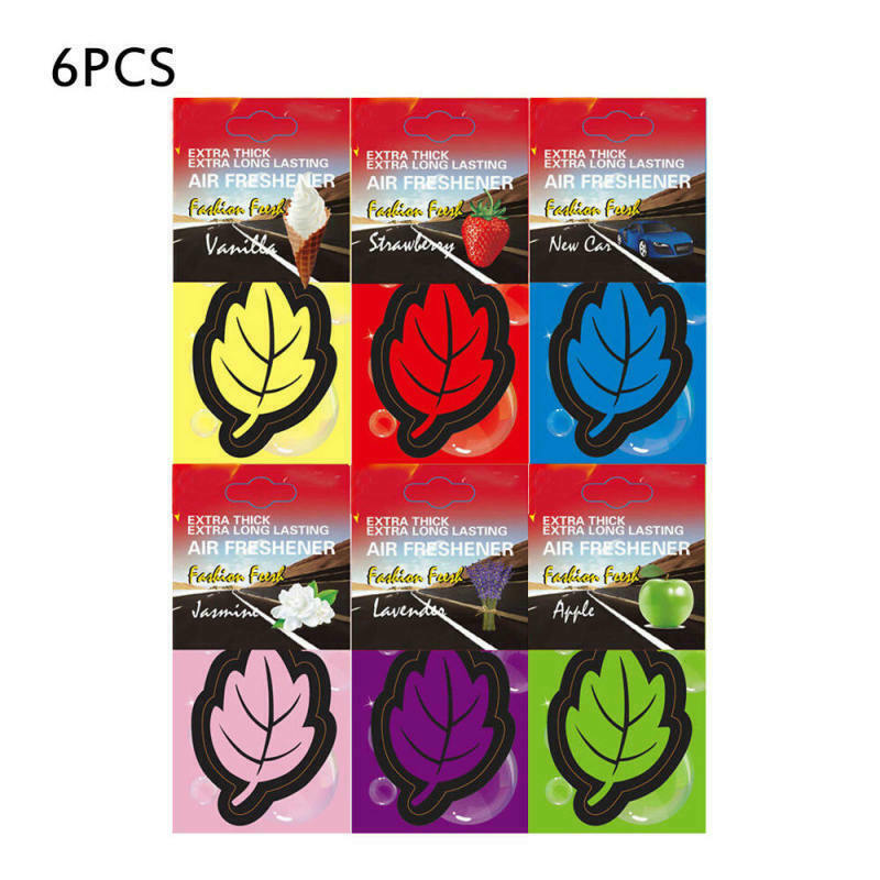 New 6 pcs Hanging Tree Leaf Air Freshener Auto Home Office Fragrance Scents