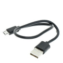 Portable Practical 25cm Micro Bit to USB A Charging/Data Sync Cable Black