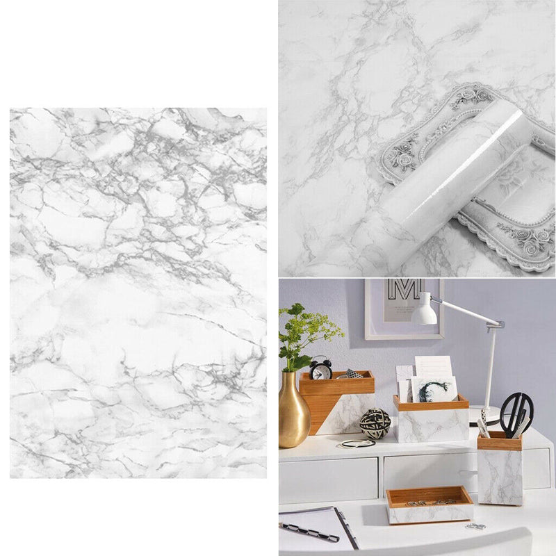 Set Of 2 Marble Contact Paper Waterproof Wall Paper For Bathroom Decor
