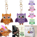 6pcs Owl Diamond Painting Key Chains Pendant DIY Key Ring Keychain Cross Stitch