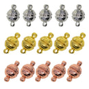15x Engraved Round Ball 8mm Magnetic Clasp Jewelry Making Findings Accessory