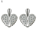 Fashion Love Heart Wing Earrings Rhinestone Date Shopping Girls Ear Studs Intrig