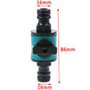 1pc 3/4'' 2 Way Garden Lawn Watering Hose Quick Connector with Shut Off Valve ME