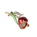 Wholesale Luxury Rhinestone Red Tulip Brooch Dripping Flower Brooch Accessories