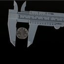 Gray 150mm Mini Plastic Sliding Vernier Caliper Gauge RAasure Tool Ruler  JR