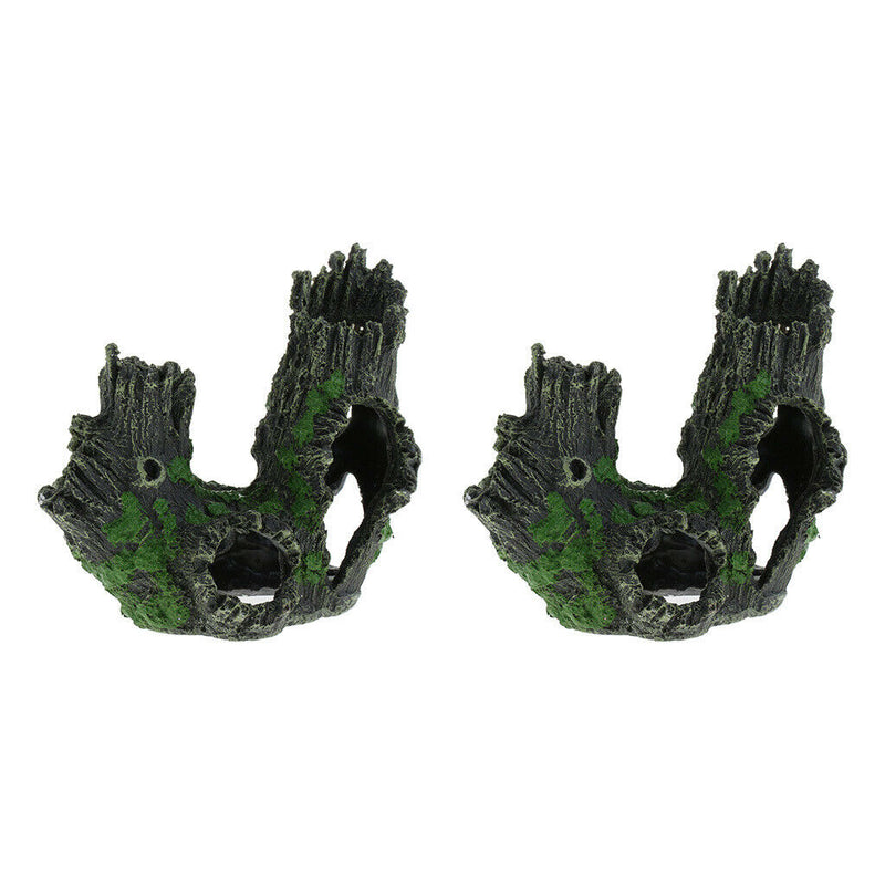 2pcs Turtle Terrapin Vivarium Underwater Trunk Reptile Terrarium Hideaway Hut