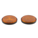 Pair Universal Orange Motorcycle Scooter ATV Dirt Bike Round Reflectors