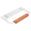Soap Wax Vegetable Cutter Wavy Making Stainless tool Wood Handle Crinkle Slicer