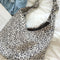 Fashion Cotton Shoulder Tote Bag Female Leopard Pattern Travel Top-handle Clutch