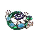 Enamel Lizard Brooches For Women Fashion Green Rhinestone Brooch Pins Gecko