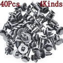 40pcs Assortment Fastener Accessories Practical 6 8 10 24 Car Bumper Rivet