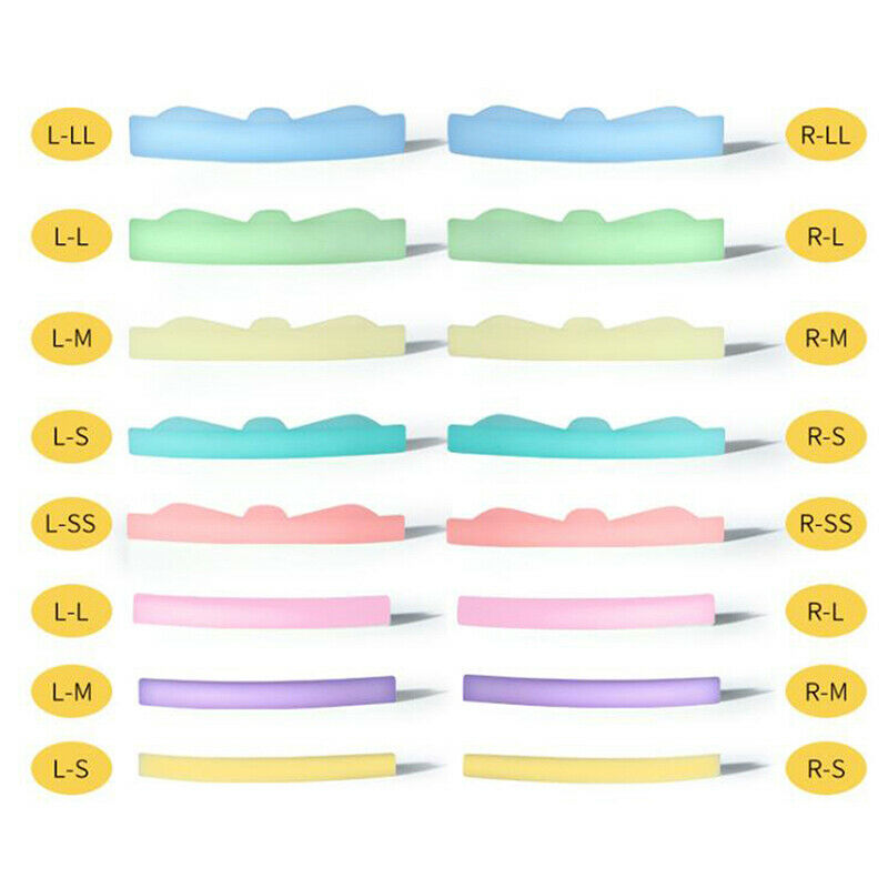 8 Pairs Silicone Eyelash Perming Pad Lashes Curler Rods Lashes Lift Shield SEAU