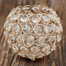 Golden 4.7" Crystal Votive Tea Light Candle Holder Wedding Banquet Decor