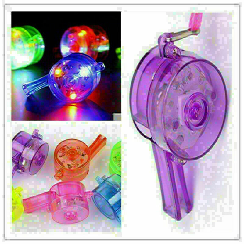 Flashing Whistle  Colour Lanyard LED Light Up Fun In the Dark Party Rave H1 I5T3