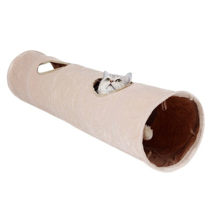 1X(Pet Tunnel Long 120Cm 2 Holes Cat Puppy Rabbit Teaser Funny Hide Tunnel