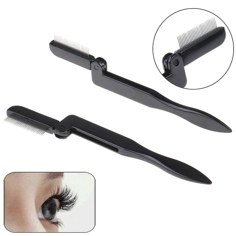 Foldable eyelash comb metal eyebrow brush tool mascara separator lash curl b Gw