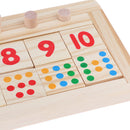 Wooden Math Toys Numbers Counting & Matching Blocks Set for Kids