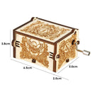 Retro White Hand Cranked Music Box Wood Kids Child Birthday Gift Home Decor