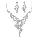 Wedding Jewelry Set Bling Statement Crystal Rhinsetone Earrings And Necklace