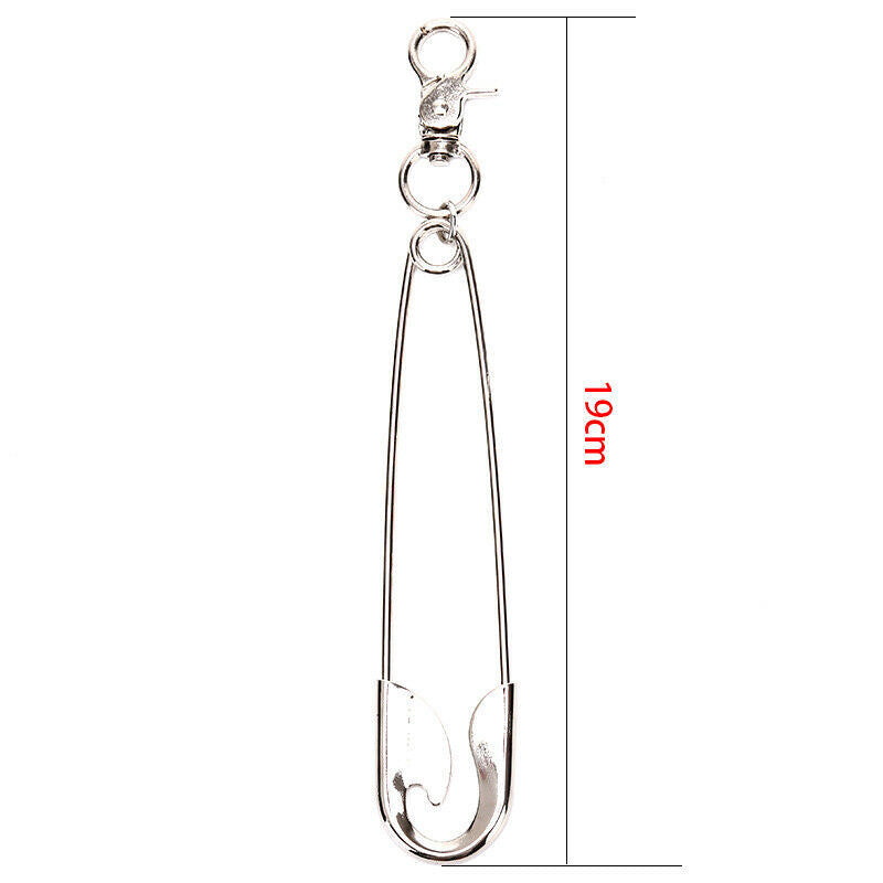 Unisex Punk Metal Wallet Belt Chain Rock Pants Keychain Pin Ring Clip Keyring`US