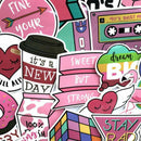 60 Pcs/Lot Anime Cute Pink Stickers Decals Skateboard Car Luggage Laptop Vinyls