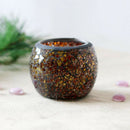 2x Handmade Mosaic Glass Votive Tealight Candle Holder Candlestick