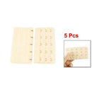 Ladies 5 Rows Hook and Eye Tape Extension Bra Strap Extender Beige 5 Pcs