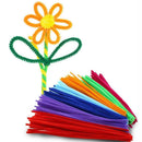100 Pipe 6mm x 30cm Chenille Sticks Cleaners Stems Assorted Plain Colours.Crafts