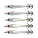 5 Pcs White Luminous Squid Sleeve-  Fishing Lures Baits Jigs Hooks
