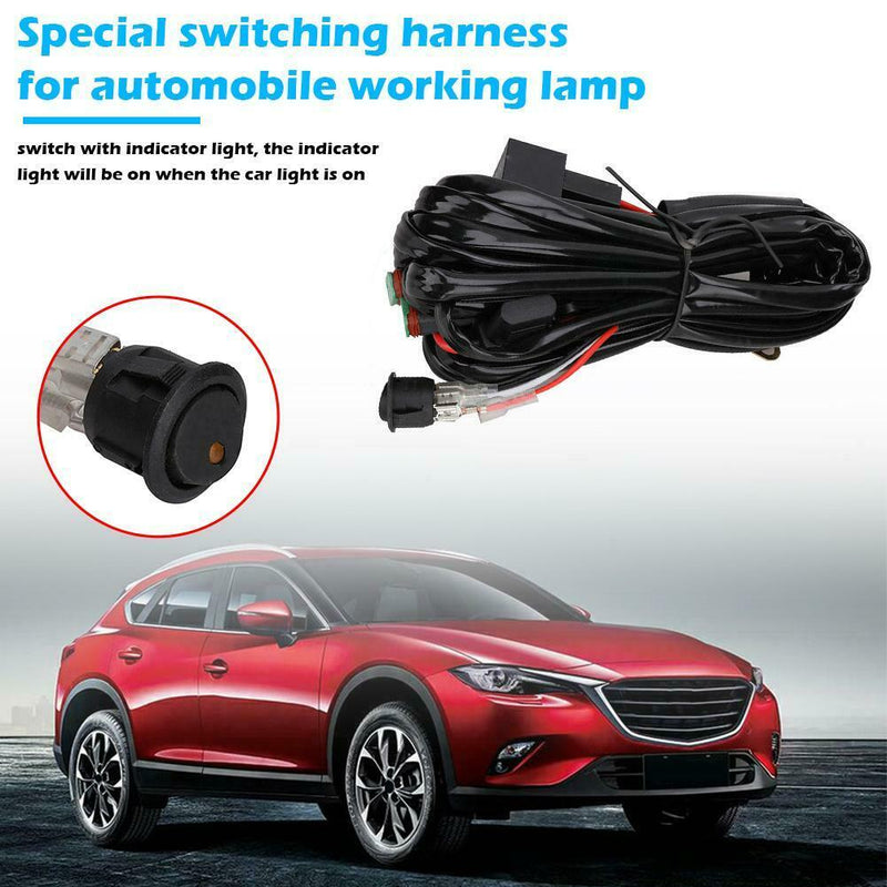 12V 40A Car Relay Wiring Harness Waterproof Switch Kit for LED Work Fog Spot