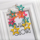 Multi-Color Exaggerated Stars Tassel Earrings Ladies Hollow Five-Pointed St