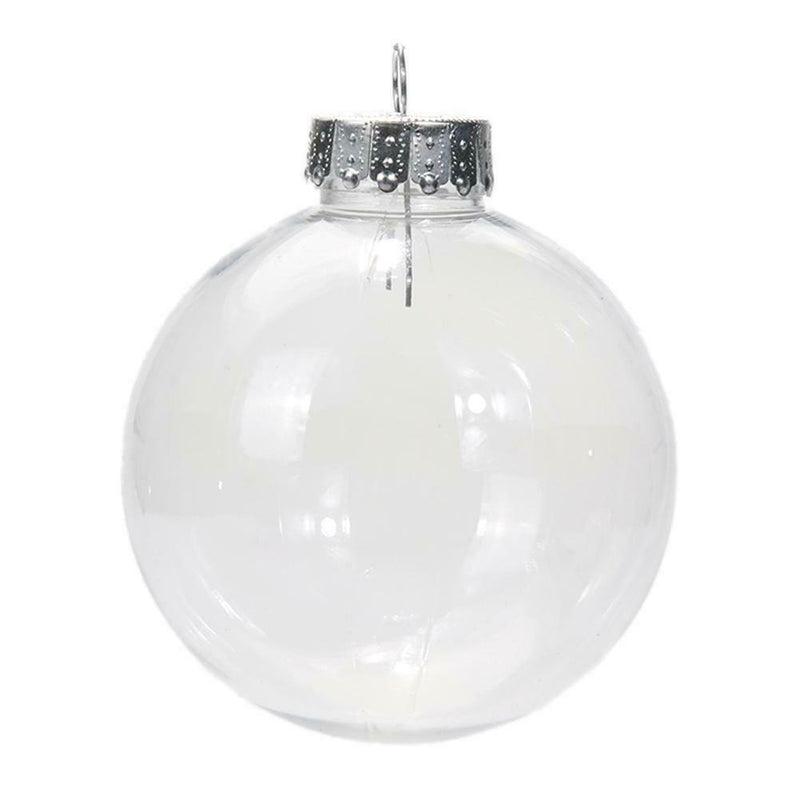 Clear Plastic Ball Pendant Ornaments DIY Christmas Decor(8cm)(without Gift)