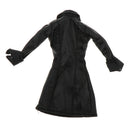 Female Clothing 1/12 Women Black Long Leather Coat for Scarlet