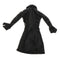 Female Clothing 1/12 Women Black Long Leather Coat for Scarlet