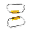 2pcs 25KN Twist Gate Auto Locking Carabiner Buckle Hook Climbing Quickdraw