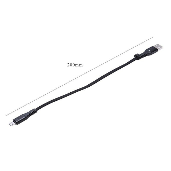 USB to Micro-USB Short Flat Charging Cable with Metal Connector for Android H9U1