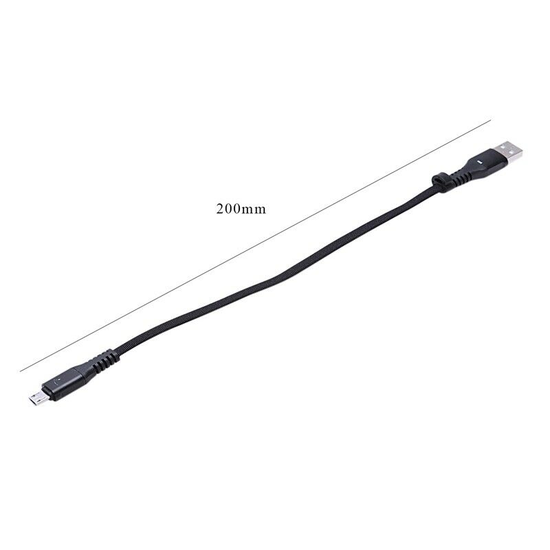 USB to Micro-USB Short Flat Charging Cable with Metal Connector for Android H9U1
