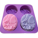 four soap mold butterfly cute flower DIY handmade soap silicone mold new lj