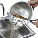 Stainless Steel Handle Water Filtering Rice Washing Sieve Tool Kitchen Tool A
