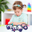 20pcs Cartoon Cute Elastic Hair Bands Kids Girls Rubber Bands (Navy Blue) A