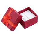 24 Pcs Ring Earring Jewelry Display Gift Box Bowknot Square Case red