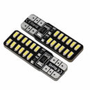 2x 194 W5W White LED Canbus Error Free License Plate Light T10 3014 24SMD Blubs
