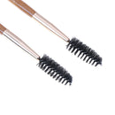 Beauty Makeup Bamboo Handle Eyebrow Brush + Eyebrow Comb Double-Ended Brushes