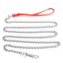 1.6m Heavy Duty Metal Chain Dog Puppy Walking Lead Leash Clip Red Handle G4O1