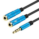 2 in 1 3.5mm Audio Cable 1 Male to 2 Female Headphone Microphone AUX Cord