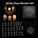 25Pcs Black Tumbled Engraved Lettering Rune Stones Healing Wicca Chakra Set
