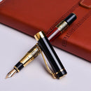 Chinese Classical Fountain Pen Golden Metal Wood Signature Pen for Office B S9X9