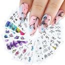 14pcs Butterfly Nail Stickers Water Transfer Decals Nail Art Decor Tips Art