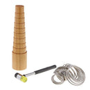3 Pieces/Set Wood Step Bracelets Mandrel Sizer + Metal Ring Sizers + Hammer