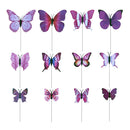 24 Pieces Butterfly Garden Stake Ornaments Patio Decor Butterfly Party Supplies